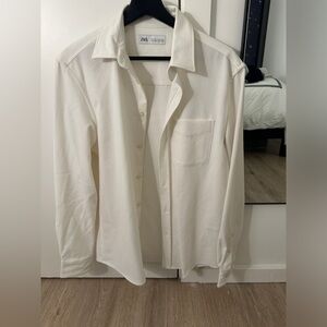 Zara men’s small white button down shirt